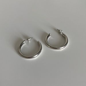 Silver chunky hoops